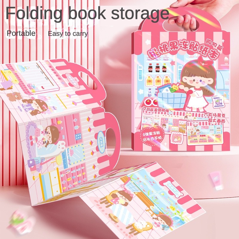 Lahomia sticker Dán Trang Trí Sách Hình Phong Cảnh Có Thể Giặt Được