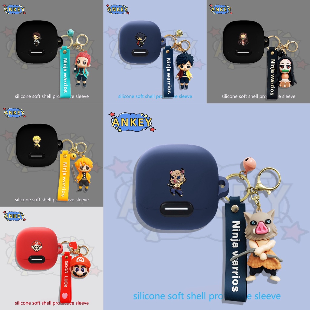Case For Anker Soundcore Liberty 4 NC / VR P10 Earphone Silicone Case Cute Boy Gift Earbuds Waterproof Shockproof Soft Protective Headphone Cover Headset Skin with Hook