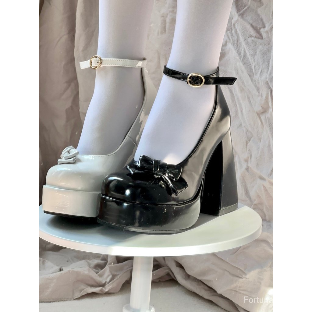 Mary jane Giày Da Cao Gót Phong Cách lolita Xinh Xắn Cho Nữ