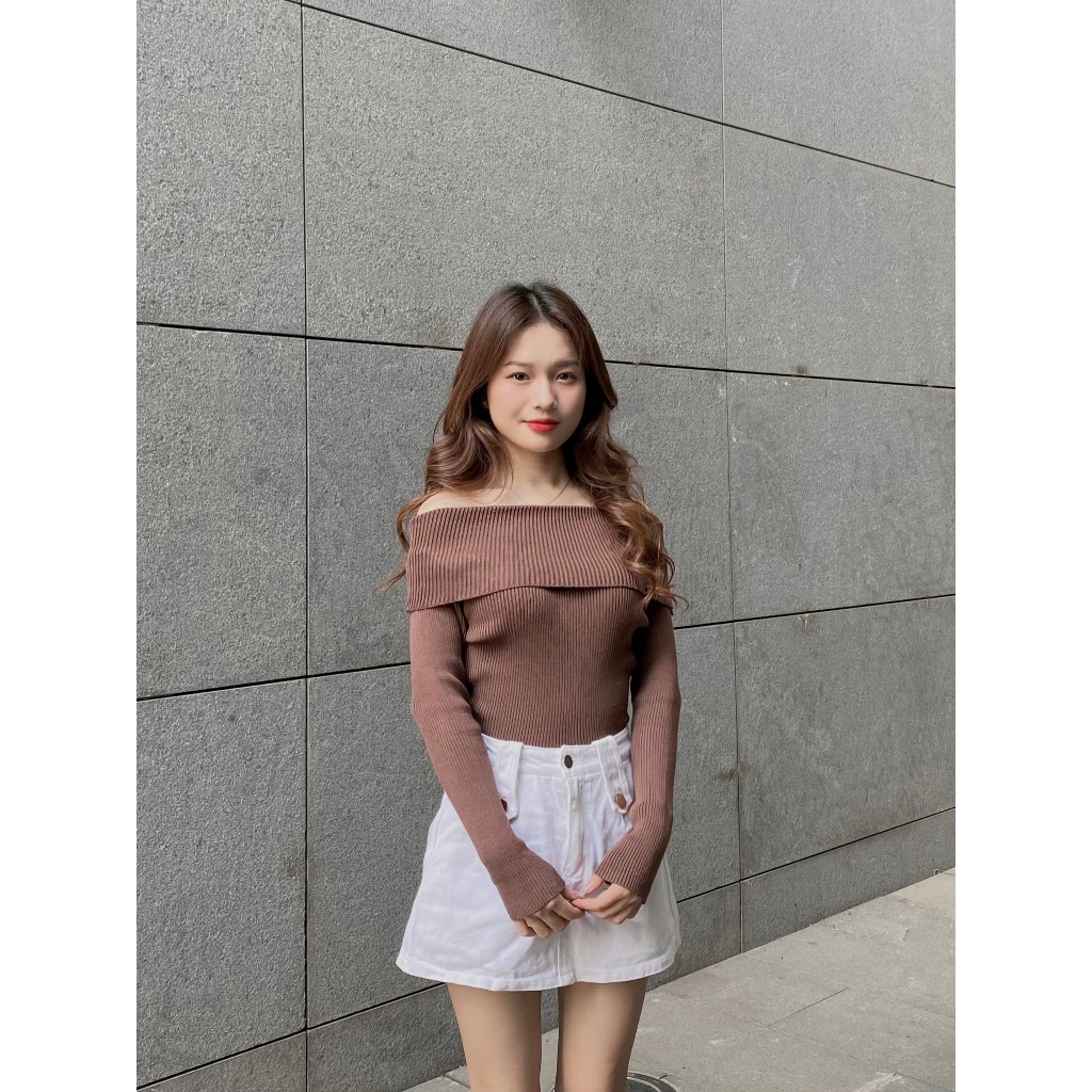 ÁO LEN GÂN tăm nữ dày dặn trễ vai - . - AolentrevaiA95_P6K13