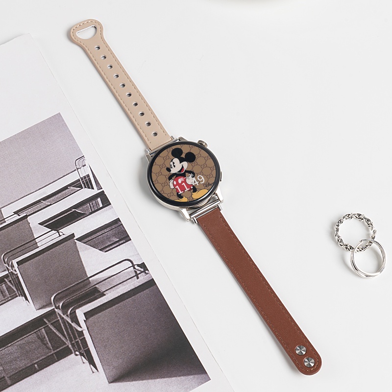 Dây Đeo Bằng Da 20mm / 22mm Cho Đồng Hồ Thông Minh samsung galaxy watch 4 / 5 / 6 / 5 pro / 6 classic / gear s3 / active 2 huawei gt 2e 3 4