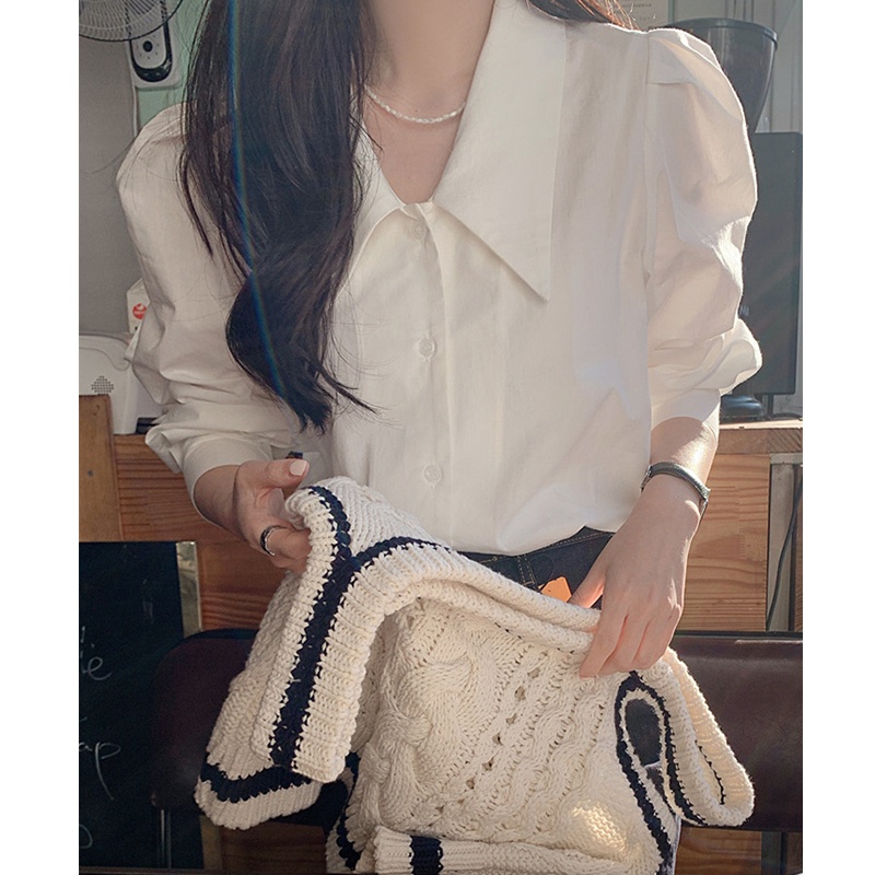 SUXI Áo Sơ Mi Tay Dài Dáng Rộng Phong Cách Hàn Quốc Thời Trang Mùa Thu Mới Cho Nữ
