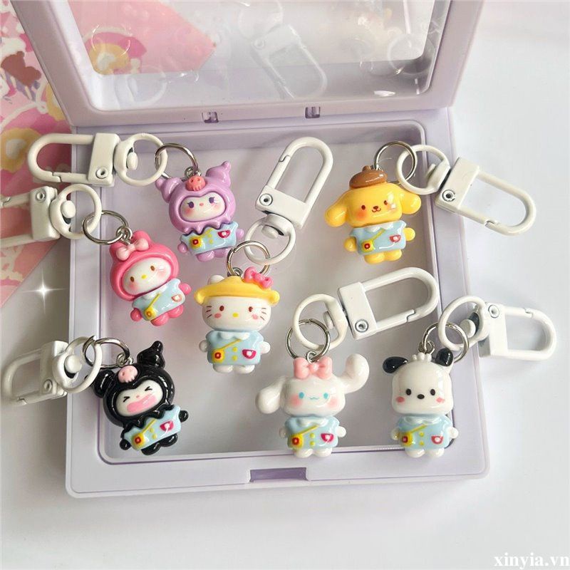 🌺🌺Móc Chìa Khóa / Túi Xách Họa Tiết Hoạt Hình Sanrio Melody Cinnamonroll Dễ Thương