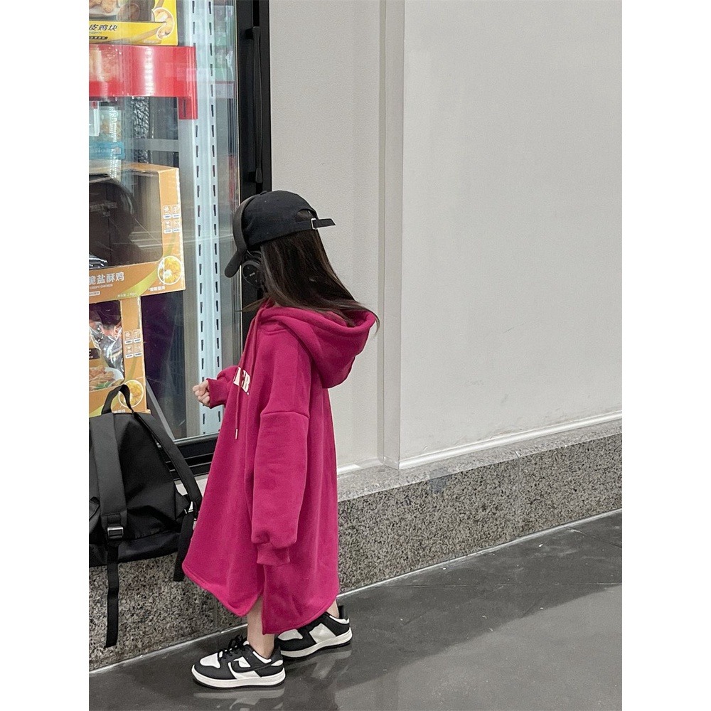 Dễ Thương Đầm Dài Tay Có Mũ Trùm Thời Trang Mùa Thu Đông Hàn Quốc Dành Cho Bé Gái