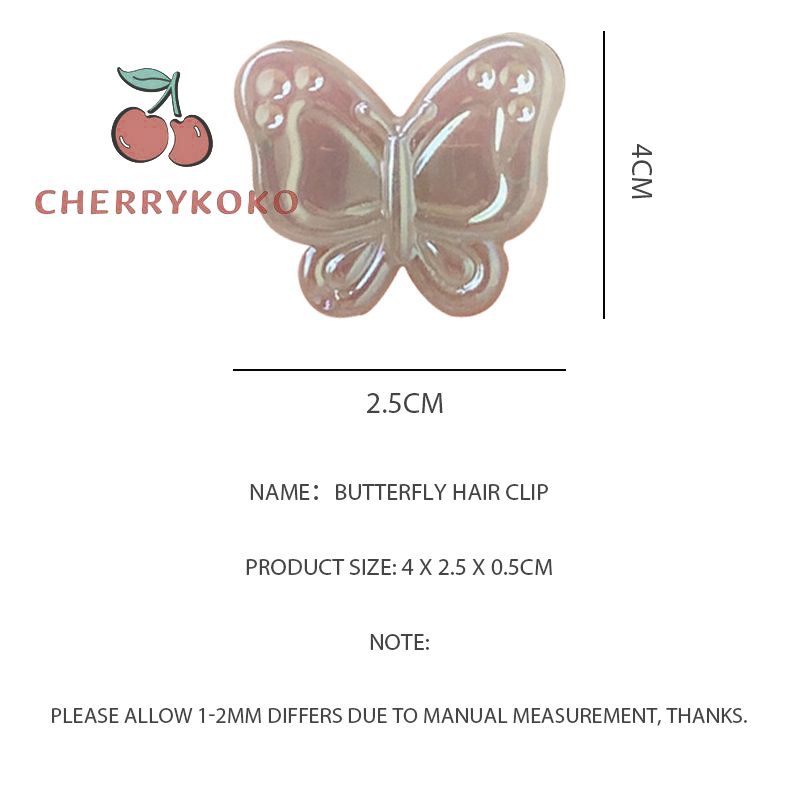 🍒🍒Cherrykoko Kẹp Tóc Hình Bướm Màu Kẹo Gradient Phong Cách Hàn Quốc Dễ Thương Dành Cho Bé Gái