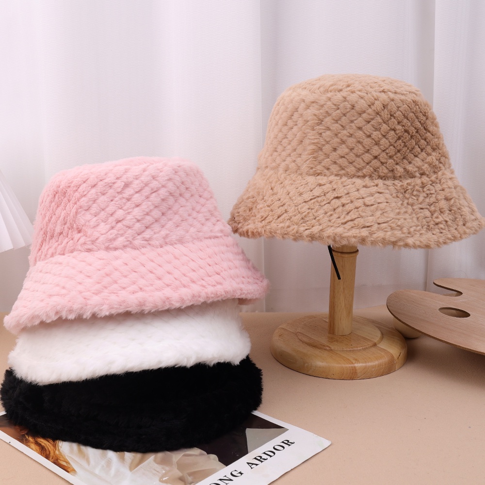 Mũ Xô panama Lót Nhung Dày Dặn Mềm Mại Chống Gió Màu Trơn Ấm Áp Mùa Thu Đông Cho Nữ