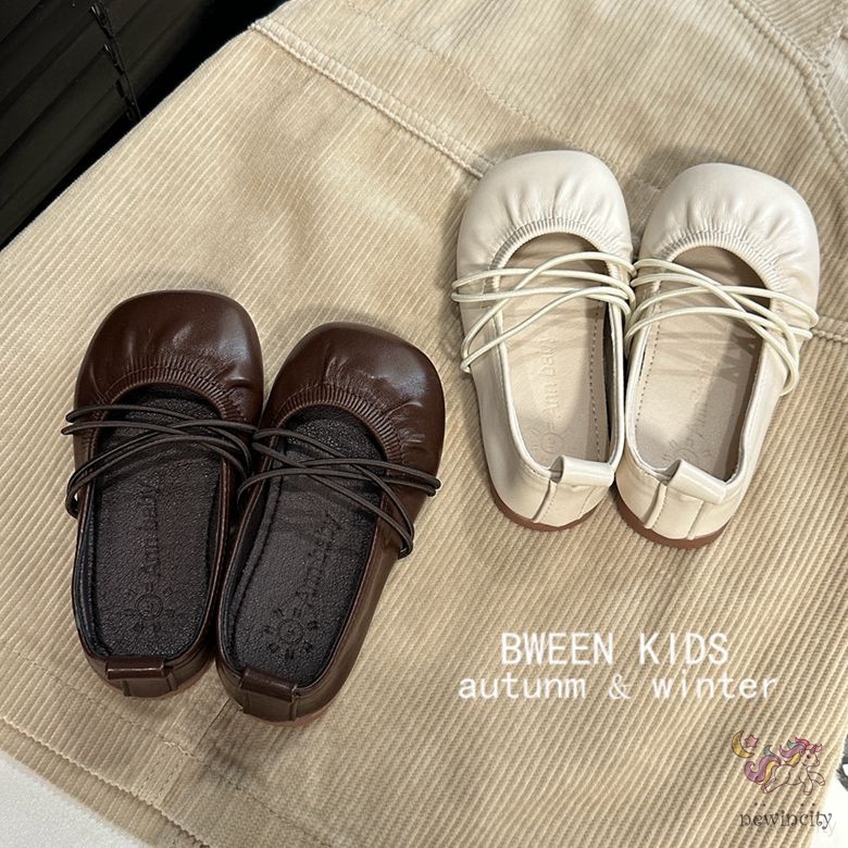 Giày Da Bít Mũi Chống Trượt Phong Cách Hàn Quốc Cho Bé Gái