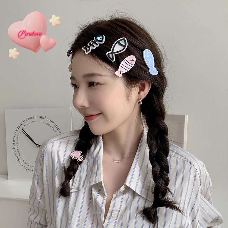 Kẹp tóc QrhYK hình cá phong cách Nhật Bản xinh xắn cho nữ