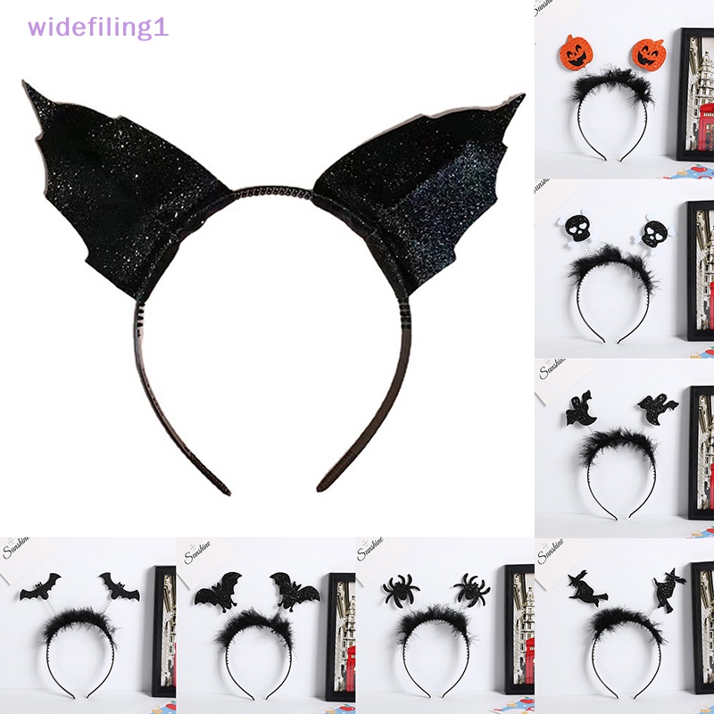 Widefiling1 Băng Đô Tai Mèo Đính Kim Sa Hóa Trang Lễ Halloween