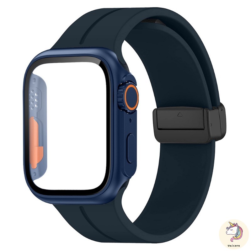 Ốp Dây Đeo silicone Khóa Nam Châm Cho Đồng Hồ Thông Minh apple watch 44mm 45mm 41mm 40mm iwatch series 8 se 7 6 5 4