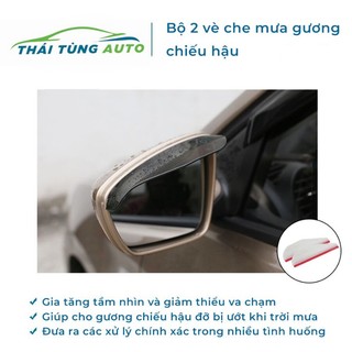 Vè che mưa ô tô dán gương chiếu hậu bộ 2 miếng
