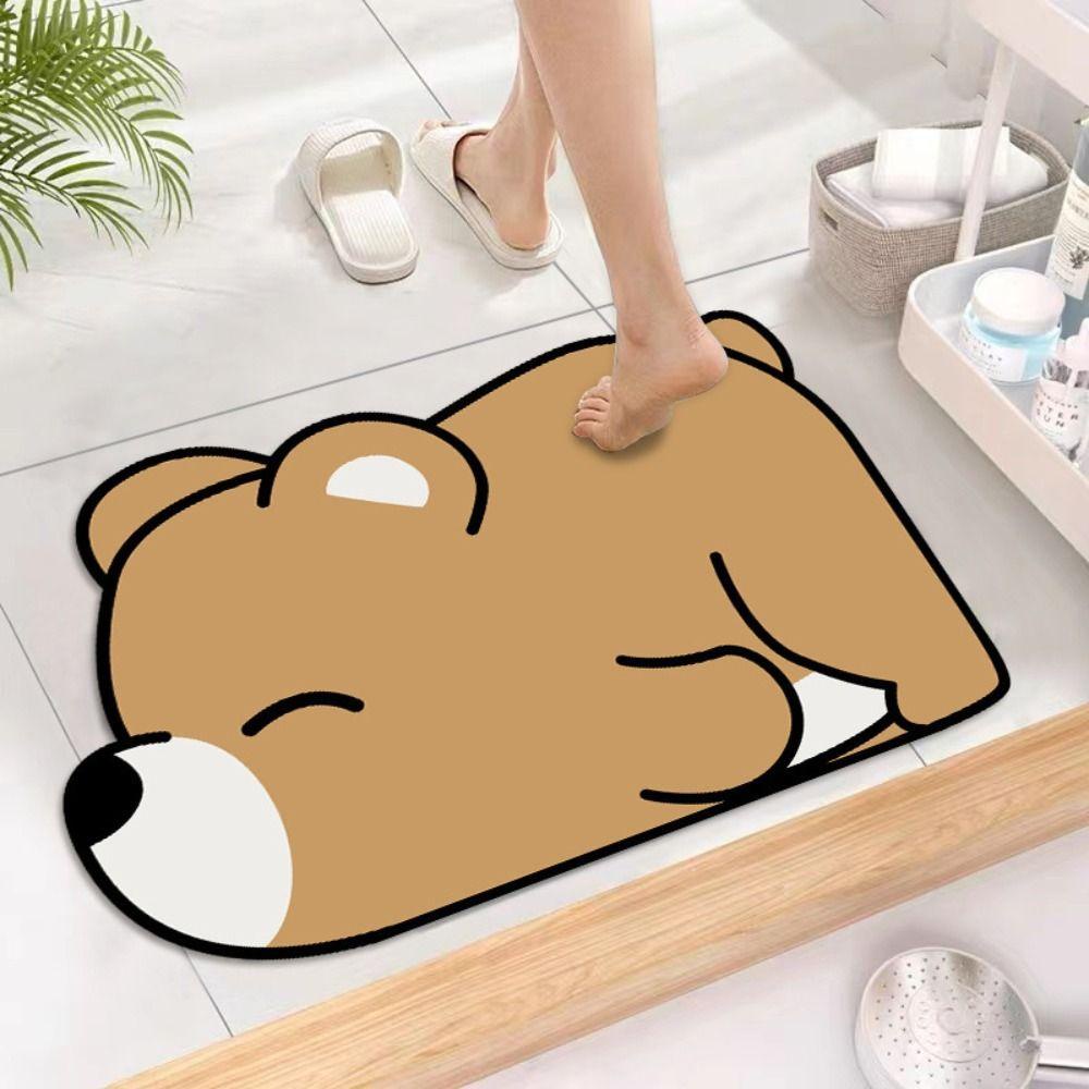 Thảm Chùi Chân Chống Trượt Thấm Hút Tốt Hình Gấu Trúc Dễ Thương