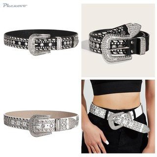 Thắt lưng da pu đính đá 3.8cm phong cách gothic thời trang cho nữ