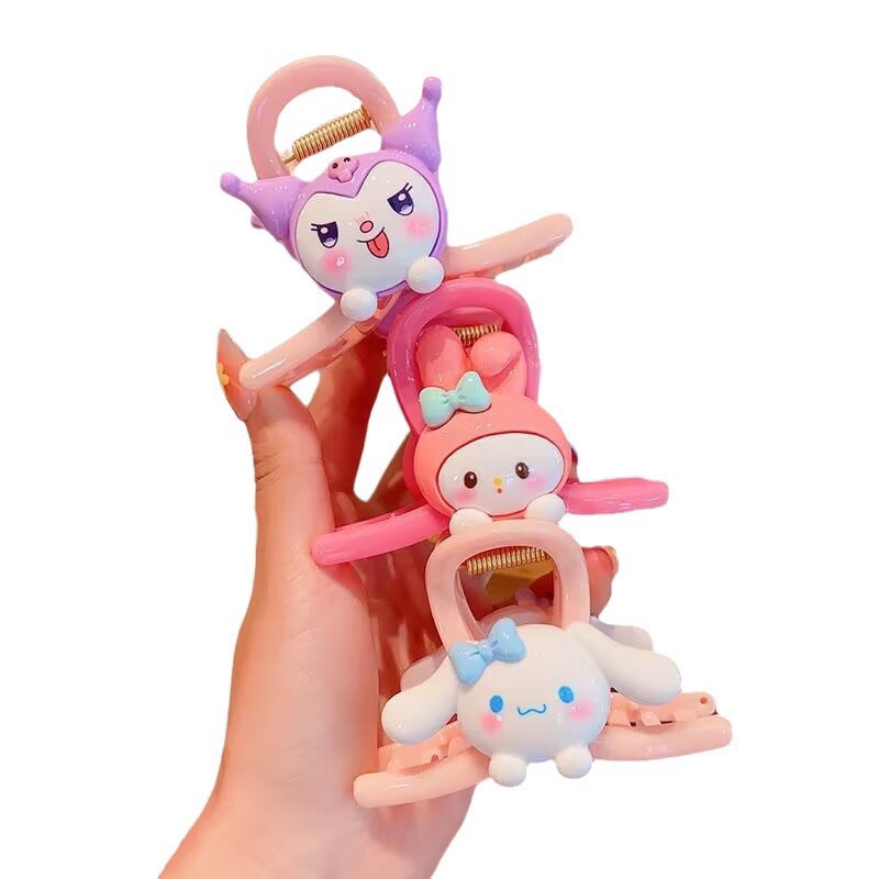 Set Kẹp Tóc Càng Cua 4 Chi Tiết Hoạt Hình Gấu Dâu Lotso Siêu Dễ Thương Cute Cho Bé