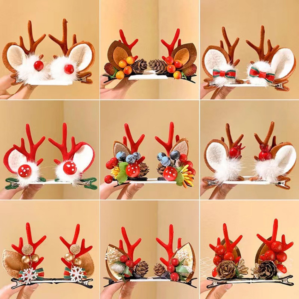 Cặp Kẹp Tóc Hình Sừng Hươu Giáng Sinh Dễ Thương Cho Bé Gái duomila