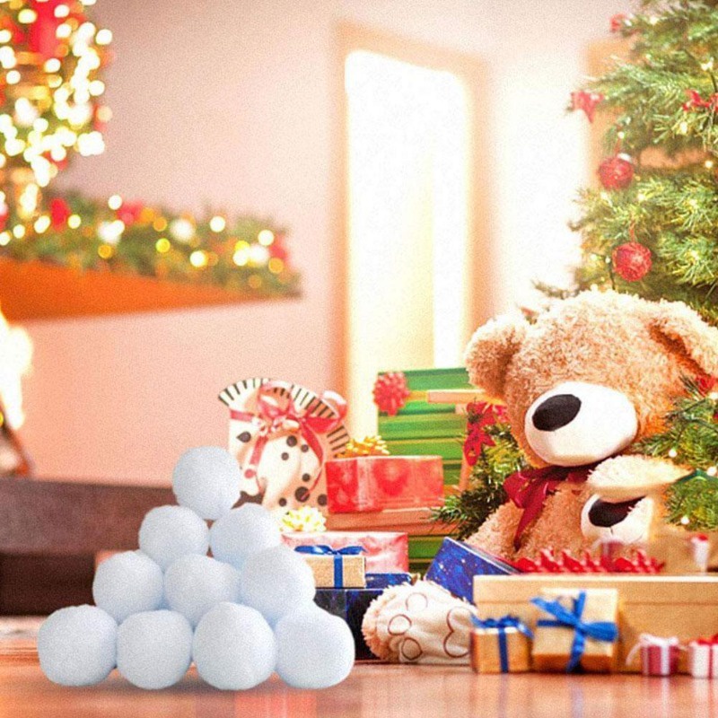 Bóng Tuyết Nhồi Bông Màu Trắng Độ Co Giãn Cao Trang Trí Cây Thông Giáng Sinh
