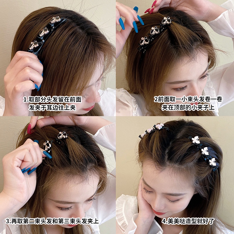 Kẹp Tóc Bện Hình Hươu Trắng Phong Cách Đơn Giản