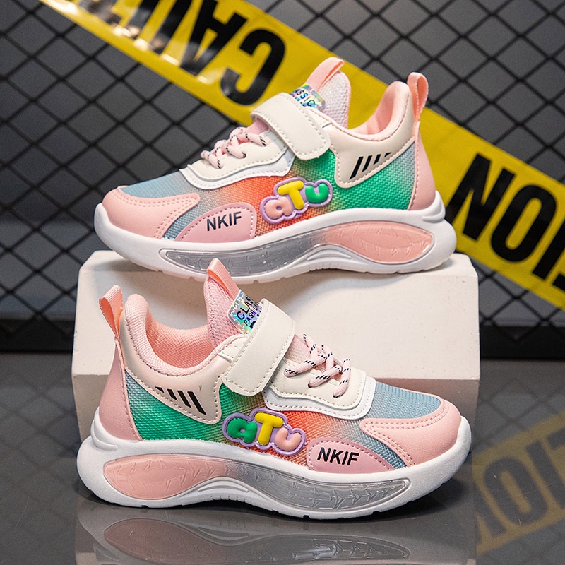 Giày Thể Thao Phối Lưới Thoáng Khí Phong Cách Mới Mùa Thu 2023 Cho Học Sinh