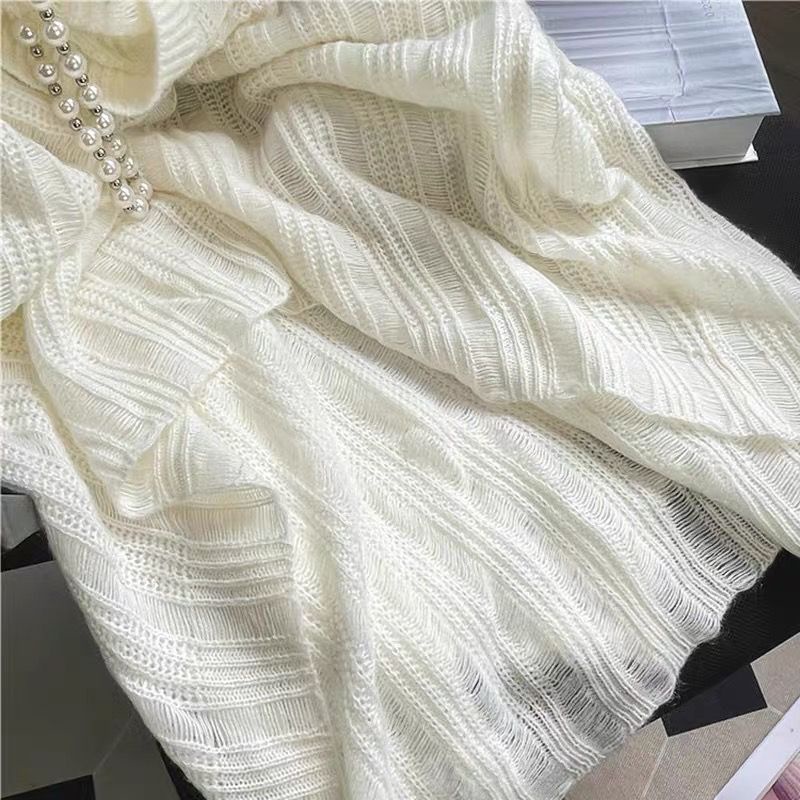 Áo sweater Chui Đầu Dáng Rộng Trong Suốt Thoải Mái Thời Trang Xuân Hè 2023