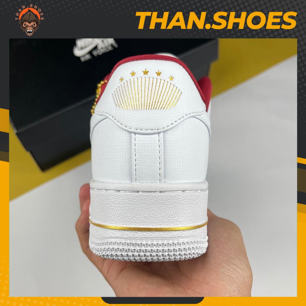 Giày AF1 Low Just Do It Hangtag, AF1 Trắng Lòng Đỏ Móc Đồng Xu - Than.Shoes