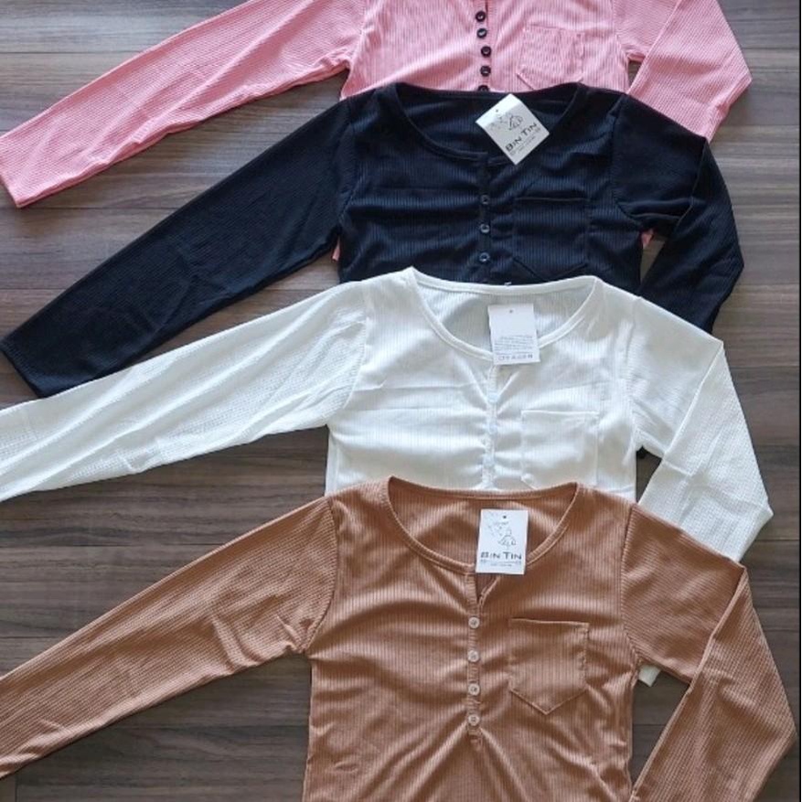Áo tăm gân tay dài hình thật shop chụp