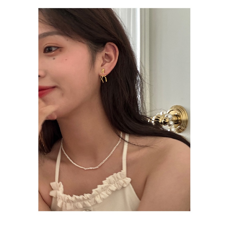 Bông Tai Ruy Băng Thắt Nơ Thời Trang Nữ Tính