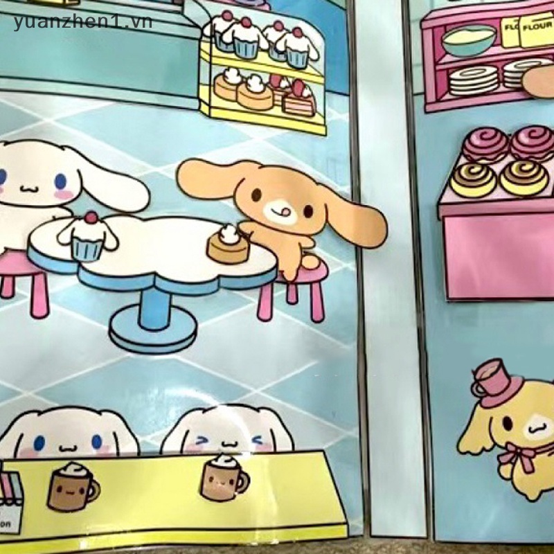 Zhen diy Sách Im Lặng Cuốn Sách Phim Hoạt Hình cinnamoroll crayonshin Sponge egg party Tự Làm Đồ Chơi Quà Tặng Cho Trẻ vn