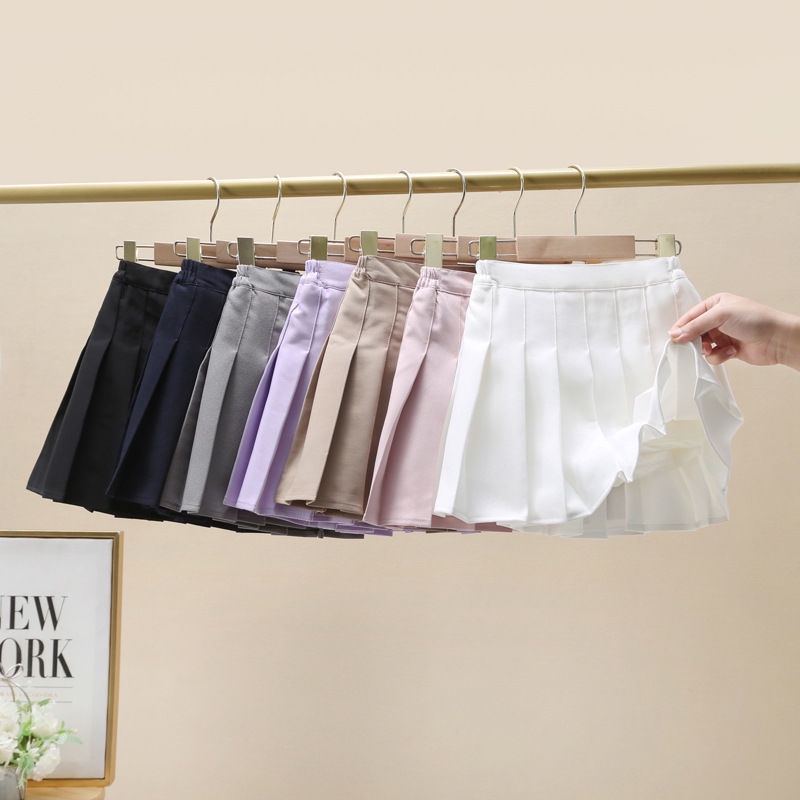 Chân Váy Ngắn Xếp Ly Màu Trắng Thời Trang Xuân Thu Dành Cho Bé Gái Tiểu Học