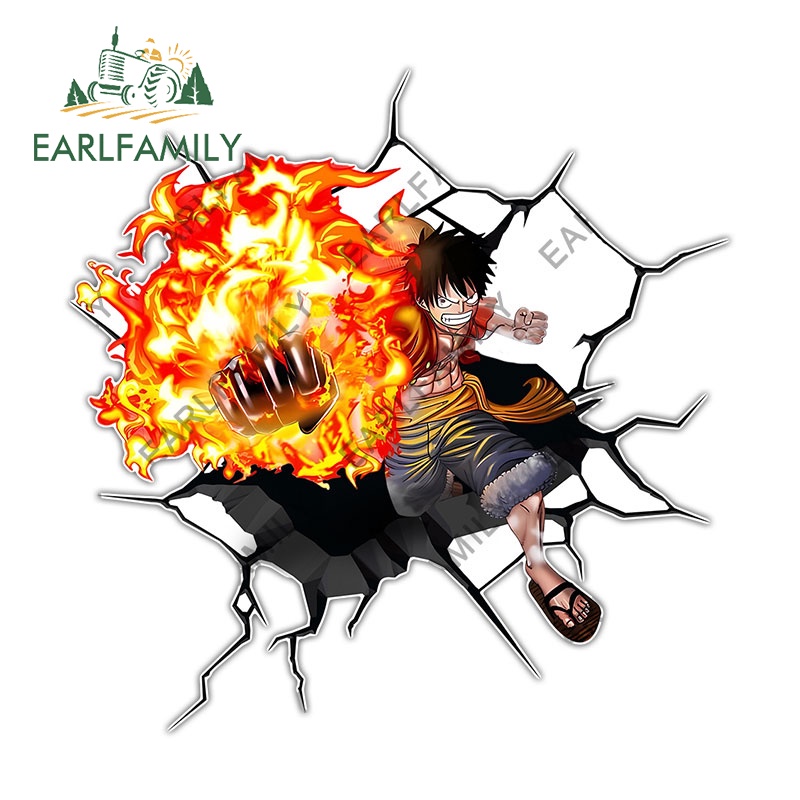 Miếng Dán Trang Trí Xe Hơi / Mô Tô / notebook Chống Thấm Nước Họa Tiết Hoạt Hình one piece 13Cmx7.8Cm