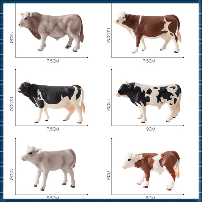 Ma Mô Hình Bò Sữa Mô Phỏng Như Thật Hình Động Vật Nông Trại Dễ Thương Trang Trí Sưu Tầm Cho Bé