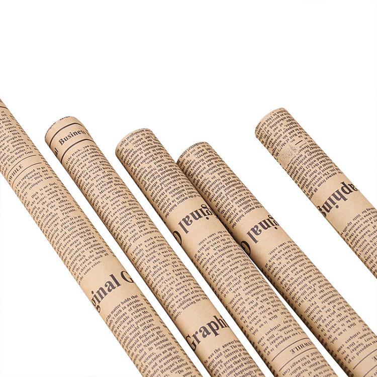 Tờ Giấy Gói Hoa Kcraft in Chữ, I Love You Giấy Họa Tiết Gói Hoa Quà Không Thấm Nước bọc quà khổ 50*70cm