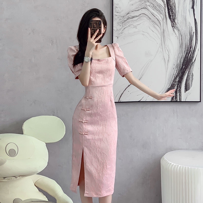 Đầm Sườn Xám Cách Tân Phong Cách retro 2023 cxbpipi01.vn104