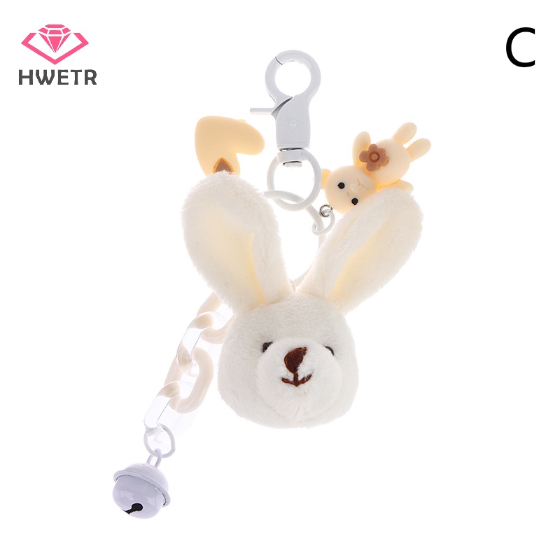 Móc Khóa Thỏ Nhồi Bông Có Chuông Dễ Thương Mới