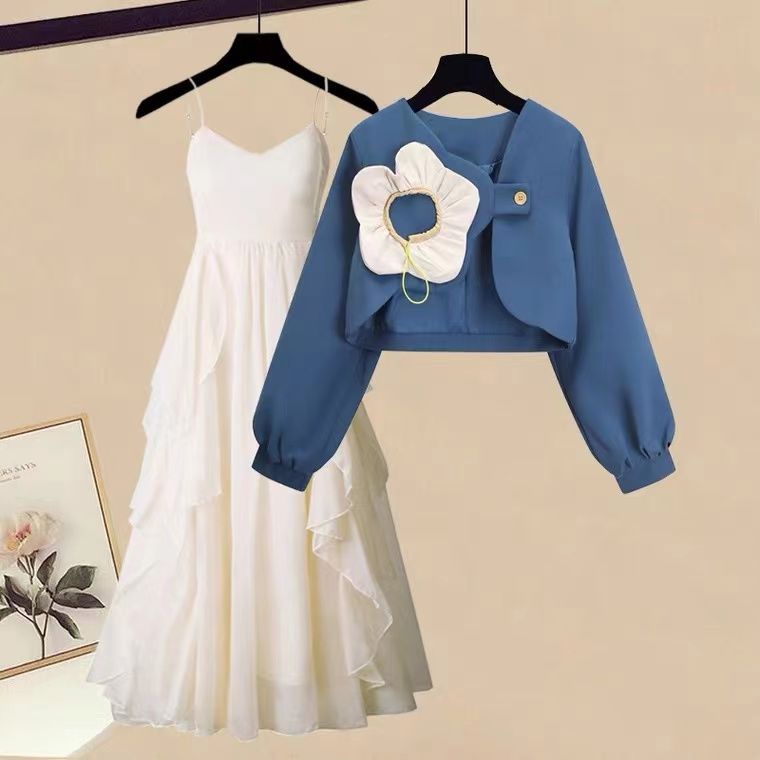 Bộ Áo Khoác + Đầm Đuôi Cá Ôm Eo Thời Trang Mùa Thu 2023 Mới Mẻ Trẻ Trung Cho Nữ