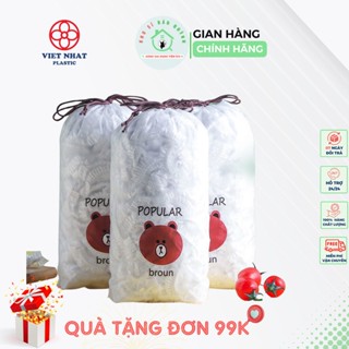 Combo 10 TÚI màng bọc thực phẩm PE hình gấu có chun co giãn siêu dai bọc đồ ăn, chùm đầu đa năng, Túi gấu bọc thực phẩm