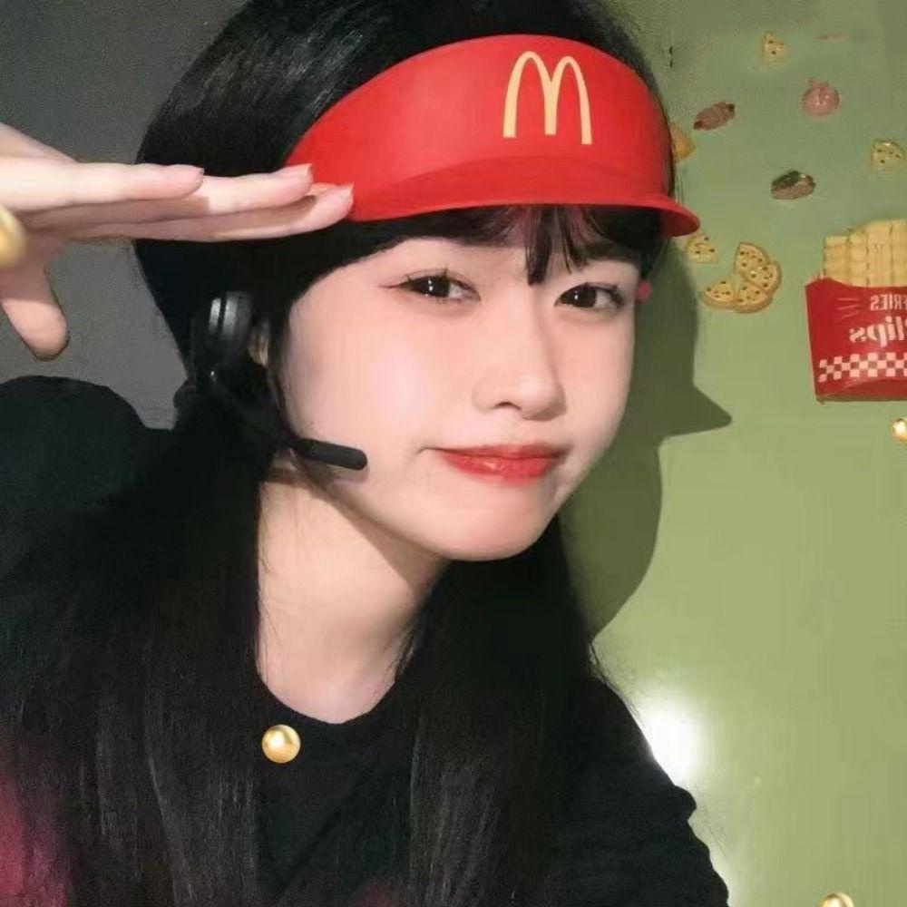 Mũ Đỏ Hockey Che Nắng Khi Đi Bộ Đàm Của Mcdonald 'S Mũ Đỏ Mũ Đỏ Chóp Lánh