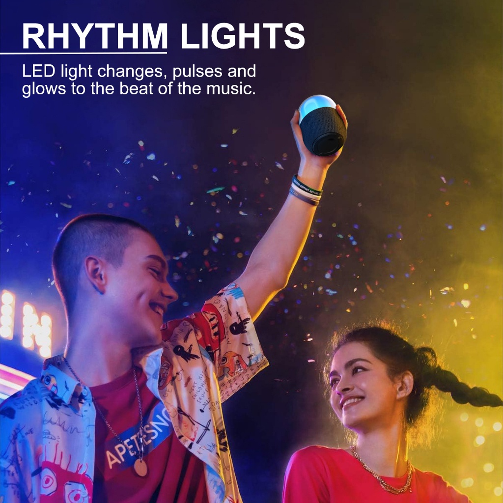 Goojodoq Loa bluetooth RGB không dây đèn nền LED mini USB âm thanh cho máy tính xách tay