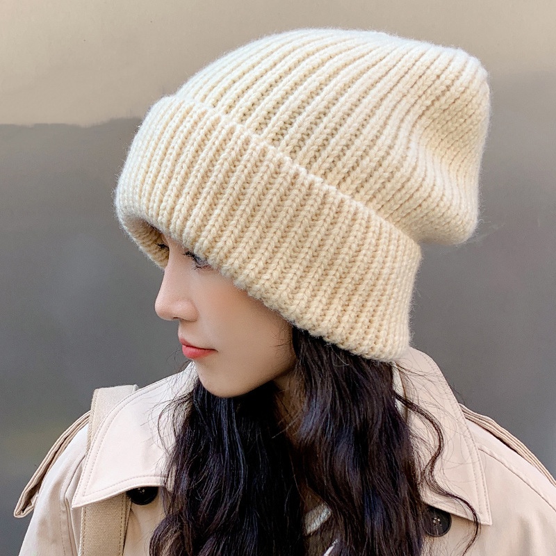 Mới Mũ Len beanie Màu Trơn Thời Trang Thu Đông Cho Nam Nữ