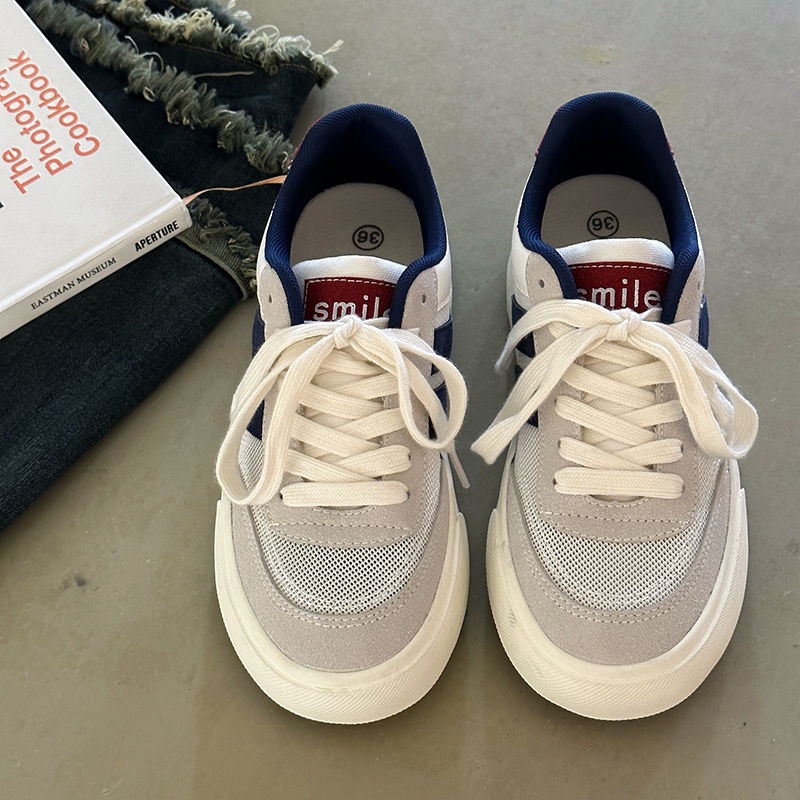 Giày Trượt Ván Vải canvas Phối Lưới Thoáng Khí Thời Trang Mùa Hè 2023 Mới Cho Nữ