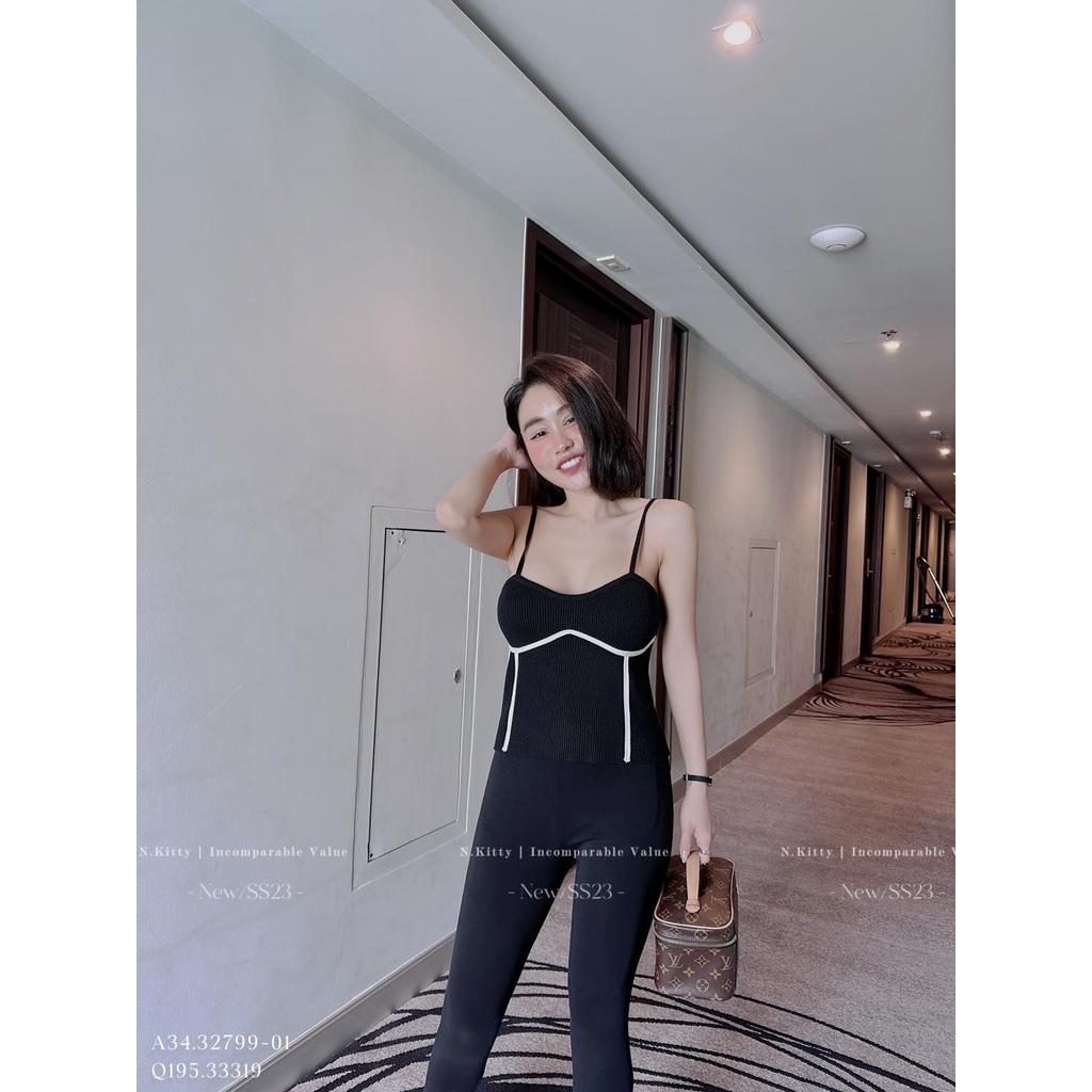 Áo len 2 dây mon.tegi viền ngực