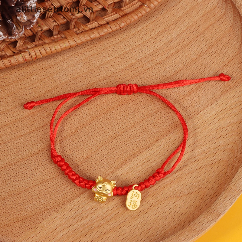 Vòng Tay Dây Đỏ May Mắn Mặt Hình Rồng Năm Mới 2024 Phong Cách Trung Hoa vn