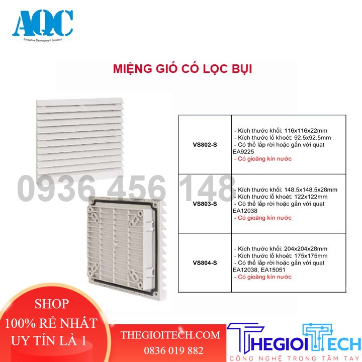 Miệng gió có lọc bụi - FILTER lọc bụi cho tủ điện - MT-VF150