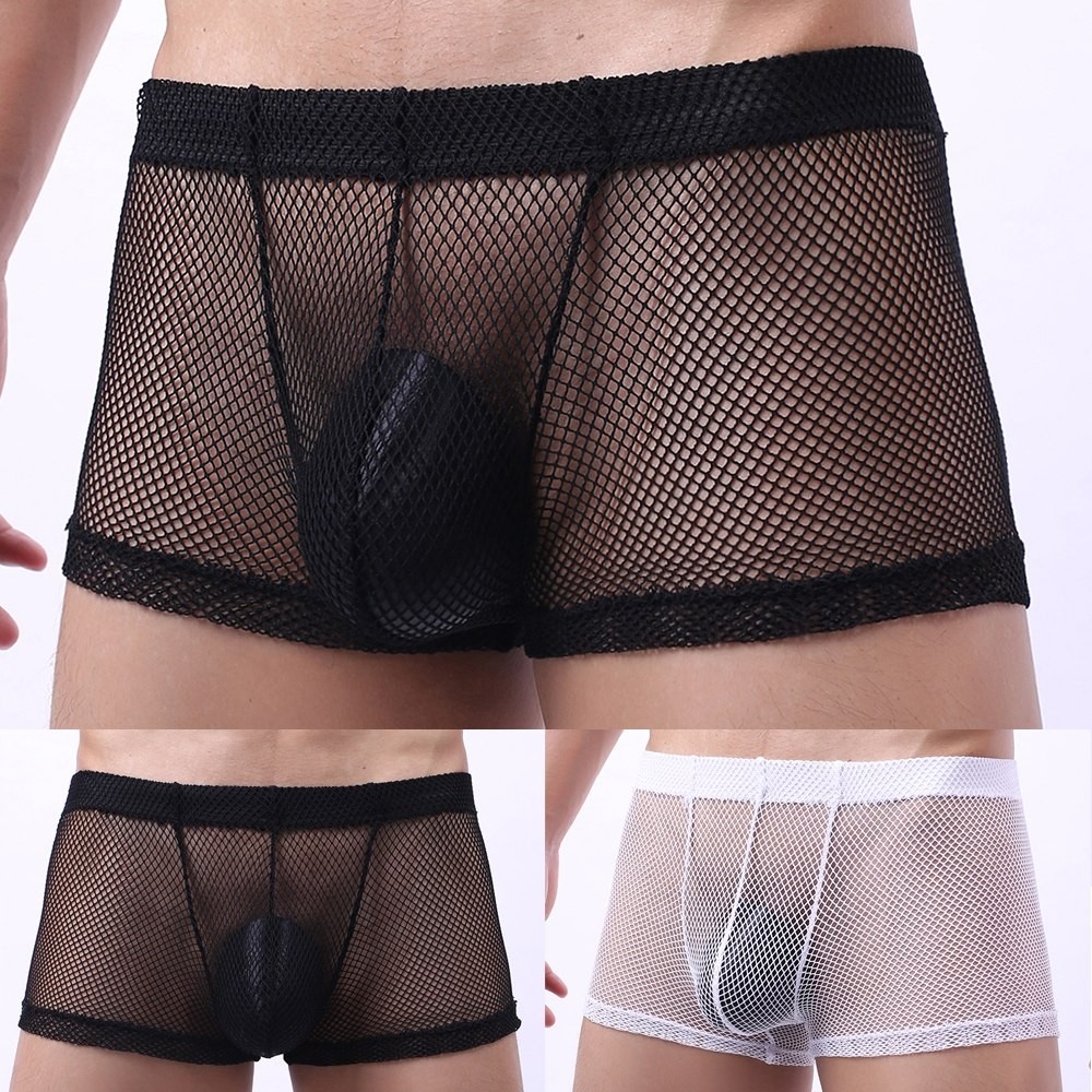 Quần Lót boxer Lưới Xuyên Thấu Gợi Cảm Cho Nam