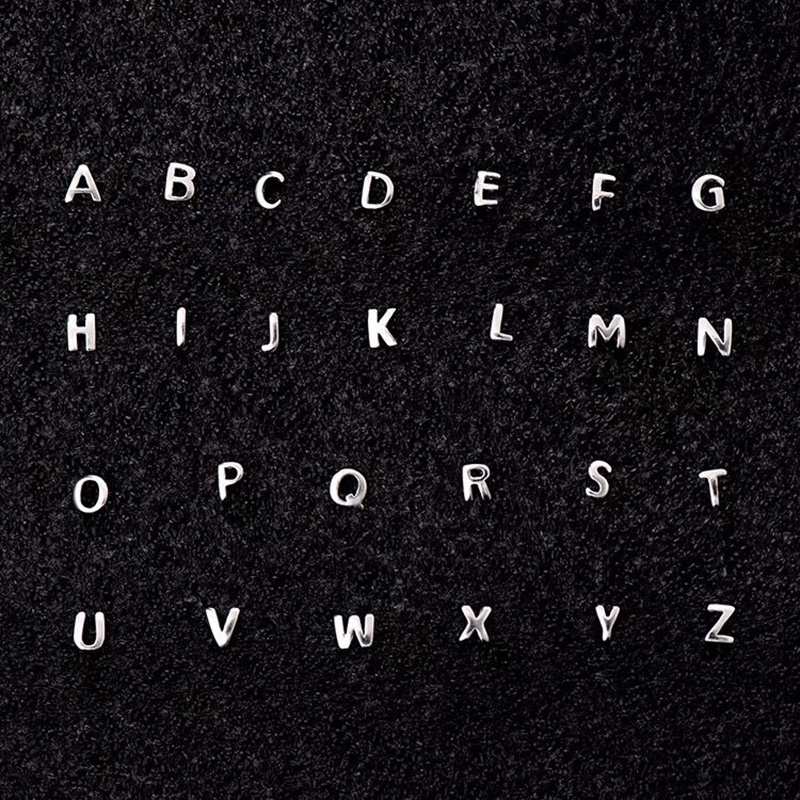 Bông Tai Bạc Hình Chữ Cái Từ a-z 26 Thời Trang Dành Cho Cả Nam Và Nữ