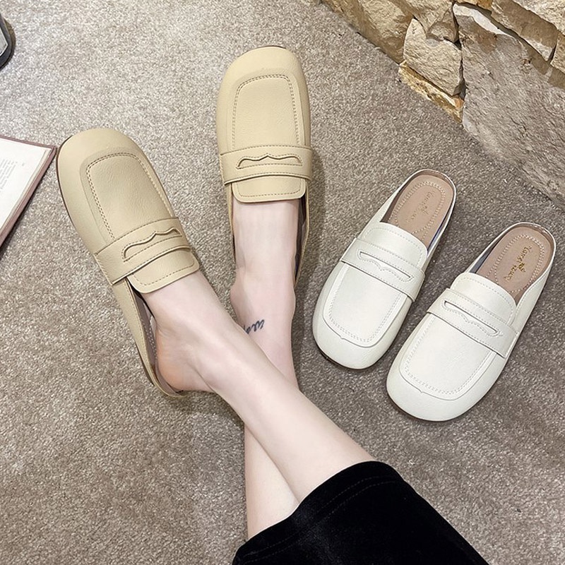 Prowow❤Giày muller Đế Mềm Thoải Mái Phong Cách Hàn Quốc Không Gót