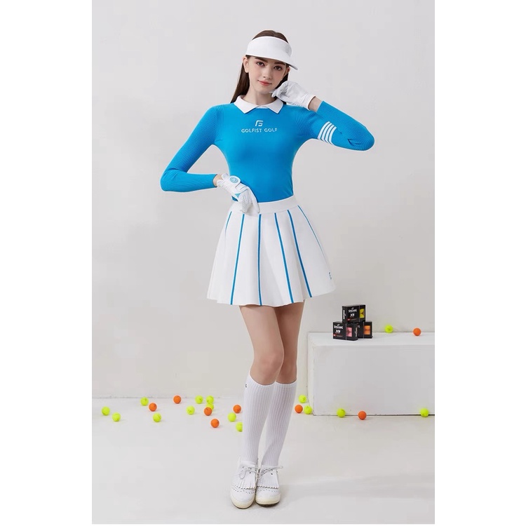 Bộ Trang Phục Áo sweater Dệt Kim Thân Thiện Với Da Dáng Ngắn Thời Trang Mùa Thu Cho Nữ Chơi golf Fj2