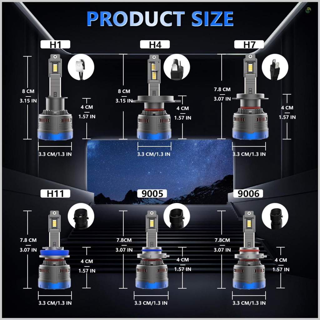 High-Quality H7 LED Headlight Bulbs - Enhance Your Car's Lighting with 6000K 600W 80000LM Brightness!