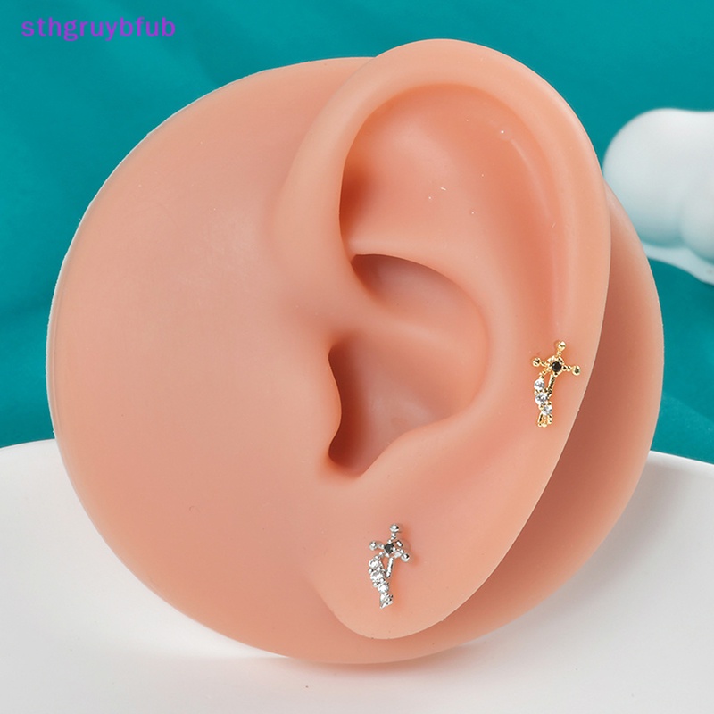 Sthb 1 Bông Tai Chữ Thập Đính Đá zircon Cho Nữ vn