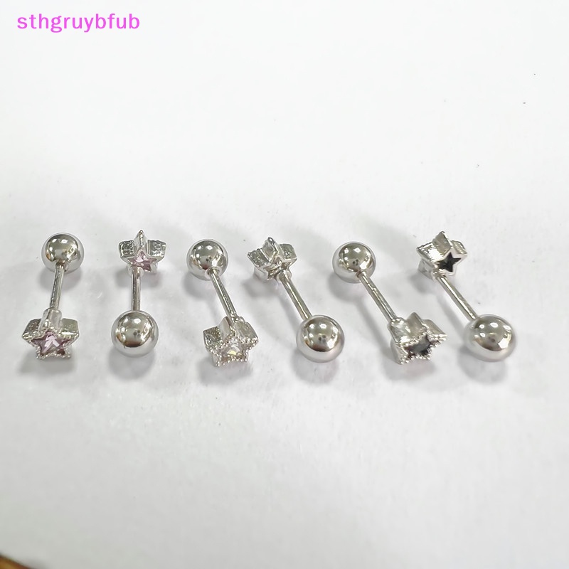 1 Bông Tai Thép Titan Đính Đá zircon Hình Ngôi Sao / Xương Tai Thời Trang Dự Tiệc Cho Nữ