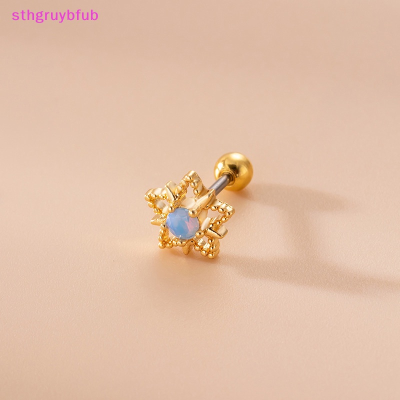 Sthb 1 Khuyên Tai Thanh Đá opal mini Bằng Thép Không Gỉ Thời Trang Cho Nữ vn